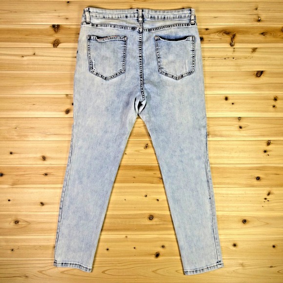 Angel Kiss Jeans Womens 15 Distressed Light Wash Mid Rise Skinny Denim Blue Jean - Picture 5 of 8